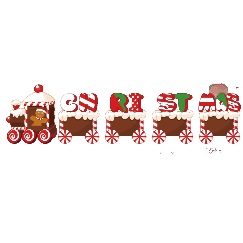 Decoratiuni Craciun - Decoratiune de Craciun, pentru Gradina, Tip Trenulet, 5 Figurine + Bete de Infipt in Pamant, din Plastic, Impermeabil, Model Tren Christmas, Multicolor