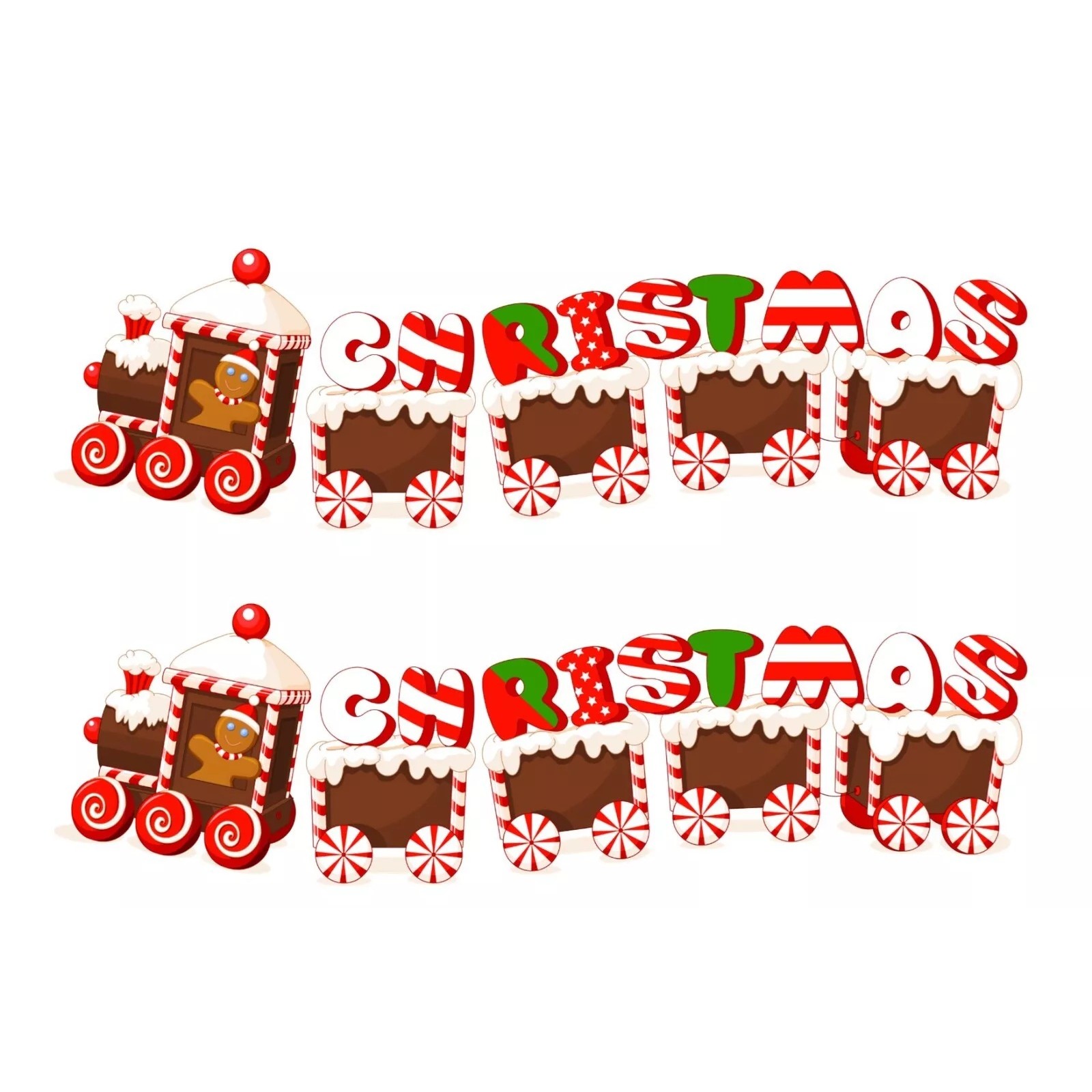 Decoratiune de Craciun, pentru Gradina, Tip Trenulet, 5 Figurine + Bete de Infipt in Pamant, din Plastic, Impermeabil, Model Tren Christmas, Multicolor [1]