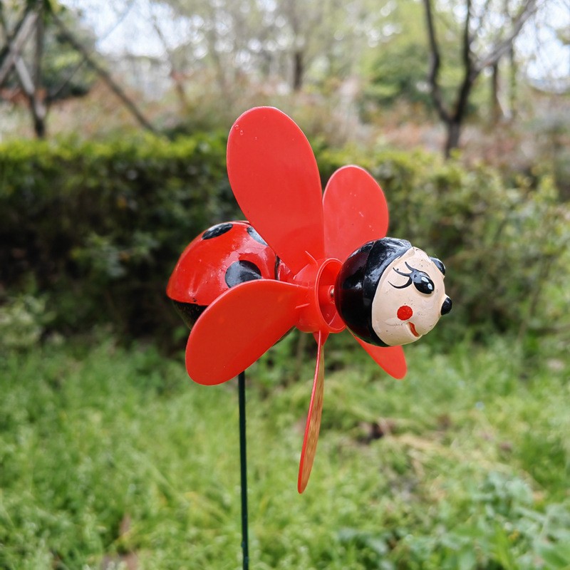 Set 4 Figurine, Decoratiuni de Gradina, Tip Morisca de Vant, Model Insecte, 57 x 12 cm, Multicolor [3]