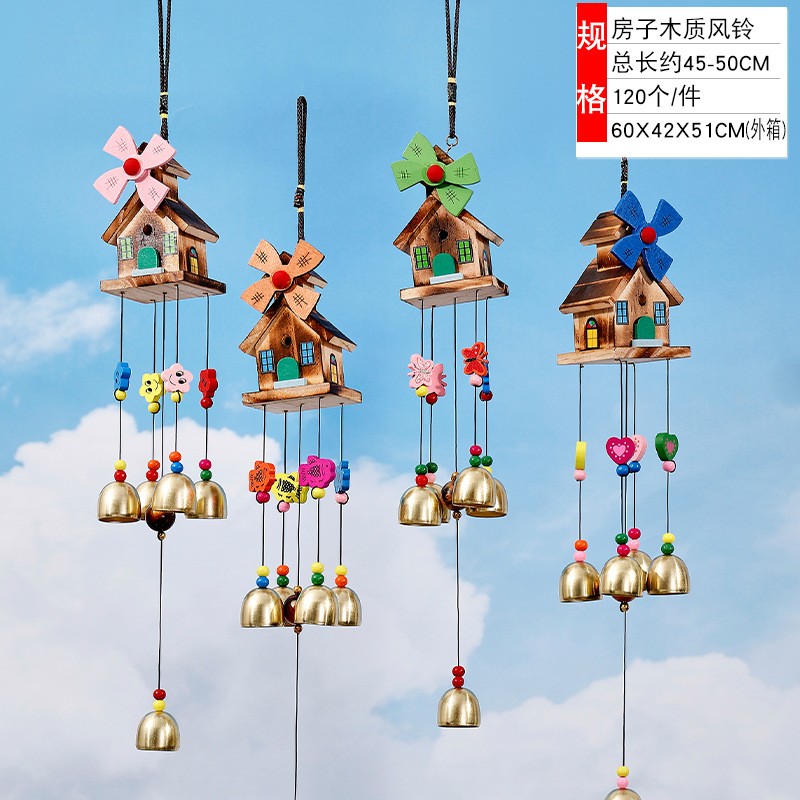 Articole pentru Gradina si Bricolaj - Decoratiune gradina pentru vant, 45-50 cm, casute diverse, Multicolor