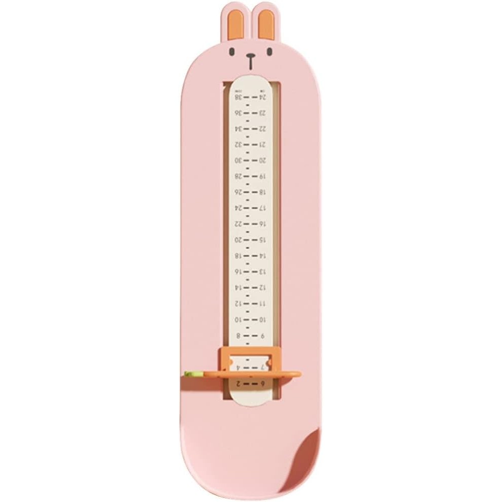 Articole diverse pentru copii - Dispozitiv de Masurat Talpa Piciorului pentru Bebelusi, 6-24, Model Iepuras, Roz