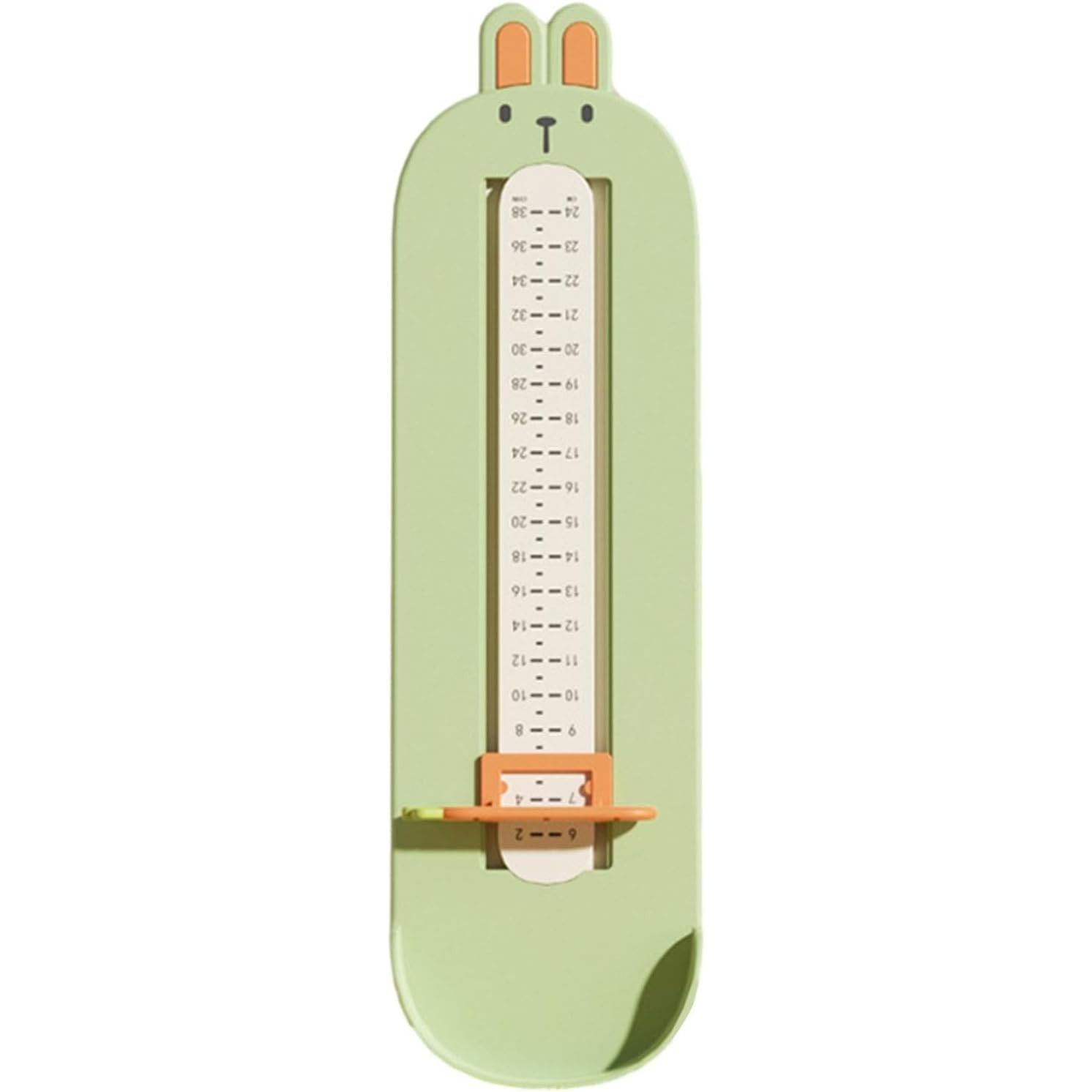 Articole diverse pentru copii - Dispozitiv de Masurat Talpa Piciorului pentru Bebelusi, 6-24, Model Iepuras, Verde