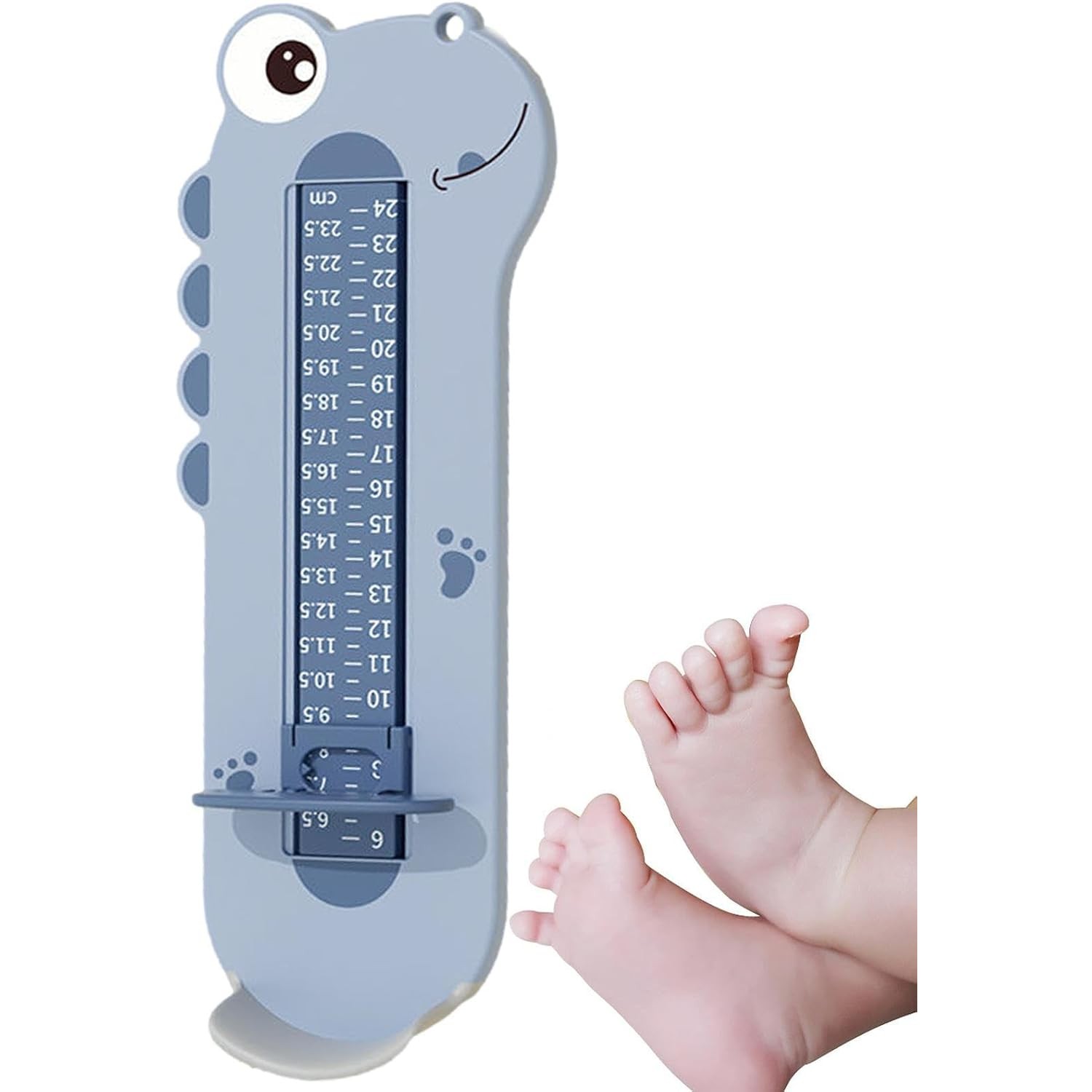 Dispozitiv de Masurat Talpa Piciorului pentru Bebelusi, 9-24, Model Dinozaur, Albastru [4]