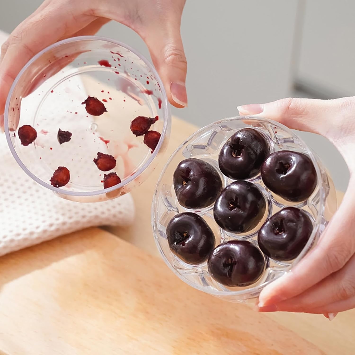 Dispozitiv de Scos Samburi, Manual, cu 7 Gauri, pentru Cirese, 13 x 9.2 cm, din ABS, Alb [5]