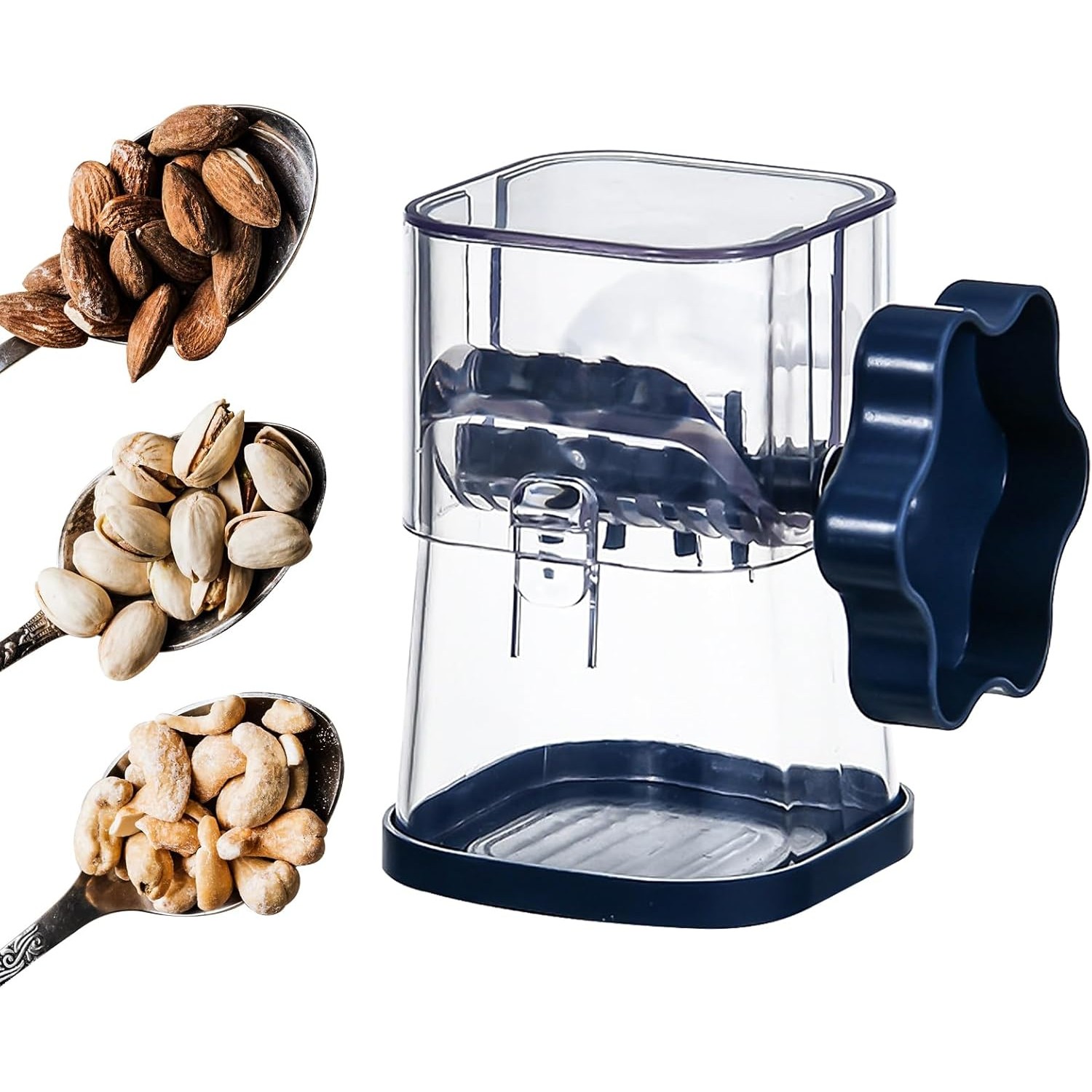 Dispozitiv de Zdrobit, pentru Alune, Nuci, Ciocolata, Manual, din ABS, 10 x 7.2 cm, Albastru [4]