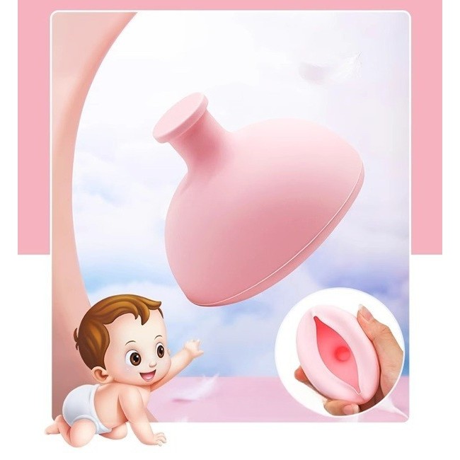 Dispozitiv Terapeutic Sputa, Cupa pentru Terapie Toracica, Dispozitiv de Eructare, pentru Sugari si Copii, 7.5 x 6 cm, din Silicon, Roz [3]