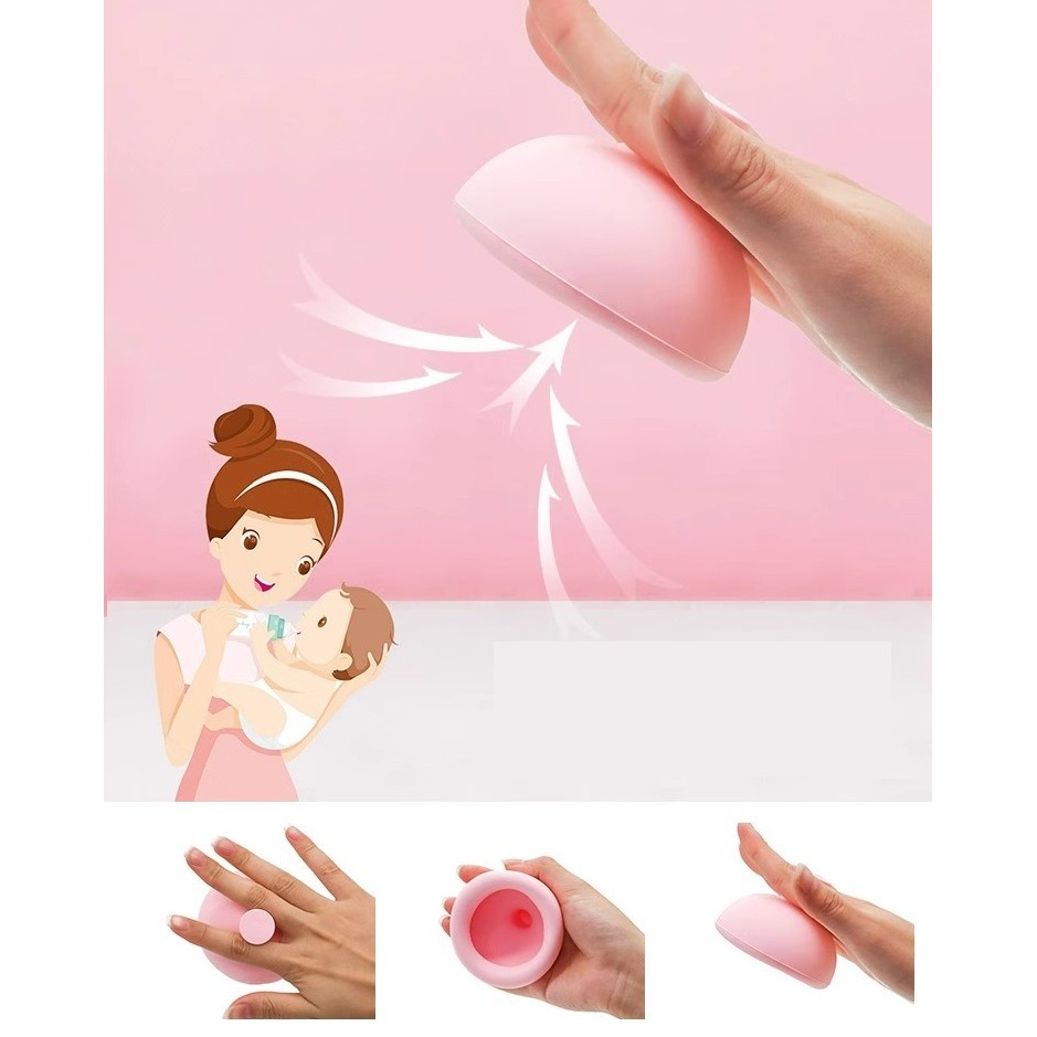 Dispozitiv Terapeutic Sputa, Cupa pentru Terapie Toracica, Dispozitiv de Eructare, pentru Sugari si Copii, 7.5 x 6 cm, din Silicon, Roz [4]