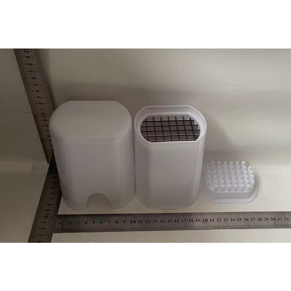 Feliator de Fructe si Legume, din Plastic si Otel, Mecanic, Taiere 1.2 cm Grosime, 14 x 9.5 x 8 cm, Alb [8]