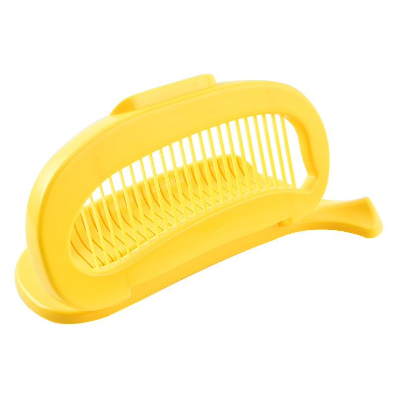Articole pentru Bucatarie - Feliator Multifunctional pentru Alimente, Model Banana, pentru Legume si Fructe, Accesoriu pentru Bucatarie, 28.8x18.3 cm, Galben