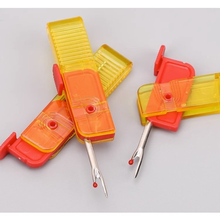 Dispozitiv pentru Descusut, Taietor de Etichete, 1.7 x 7 cm, Pliabil, din Plastic, Rosu/Galben [2]