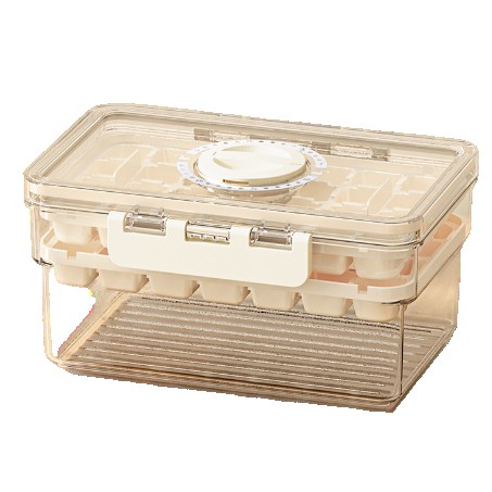 Forme cuburi de gheata - Forma de Gheata, Doua Straturi, Inchidere Etans, din PP+PET, 19 x 12 x 9.5 cm, Bej