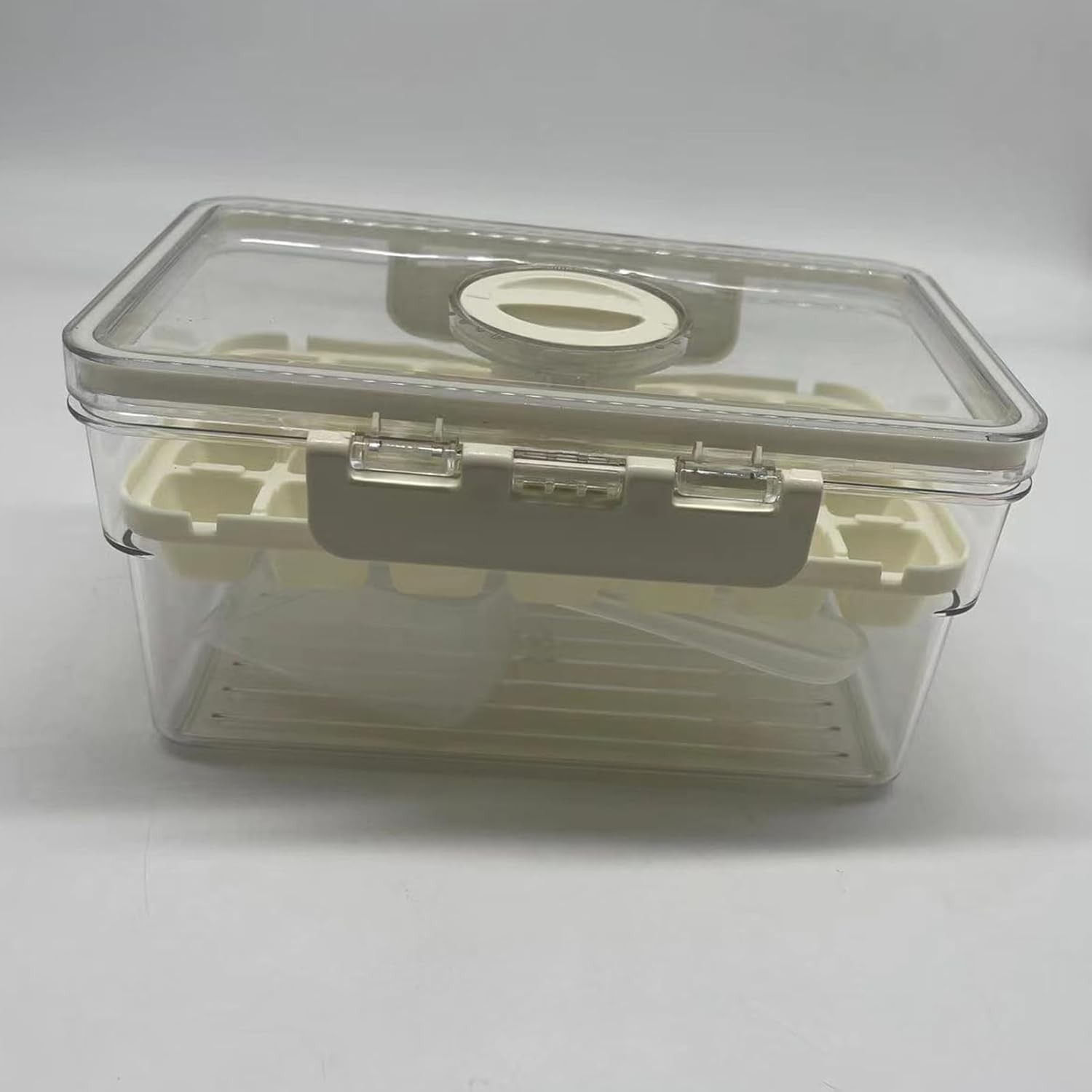 Forma de Gheata, un Strat, Inchidere Etans, din PP+PET, 19 x 12 x 9.5 cm, Bej [3]