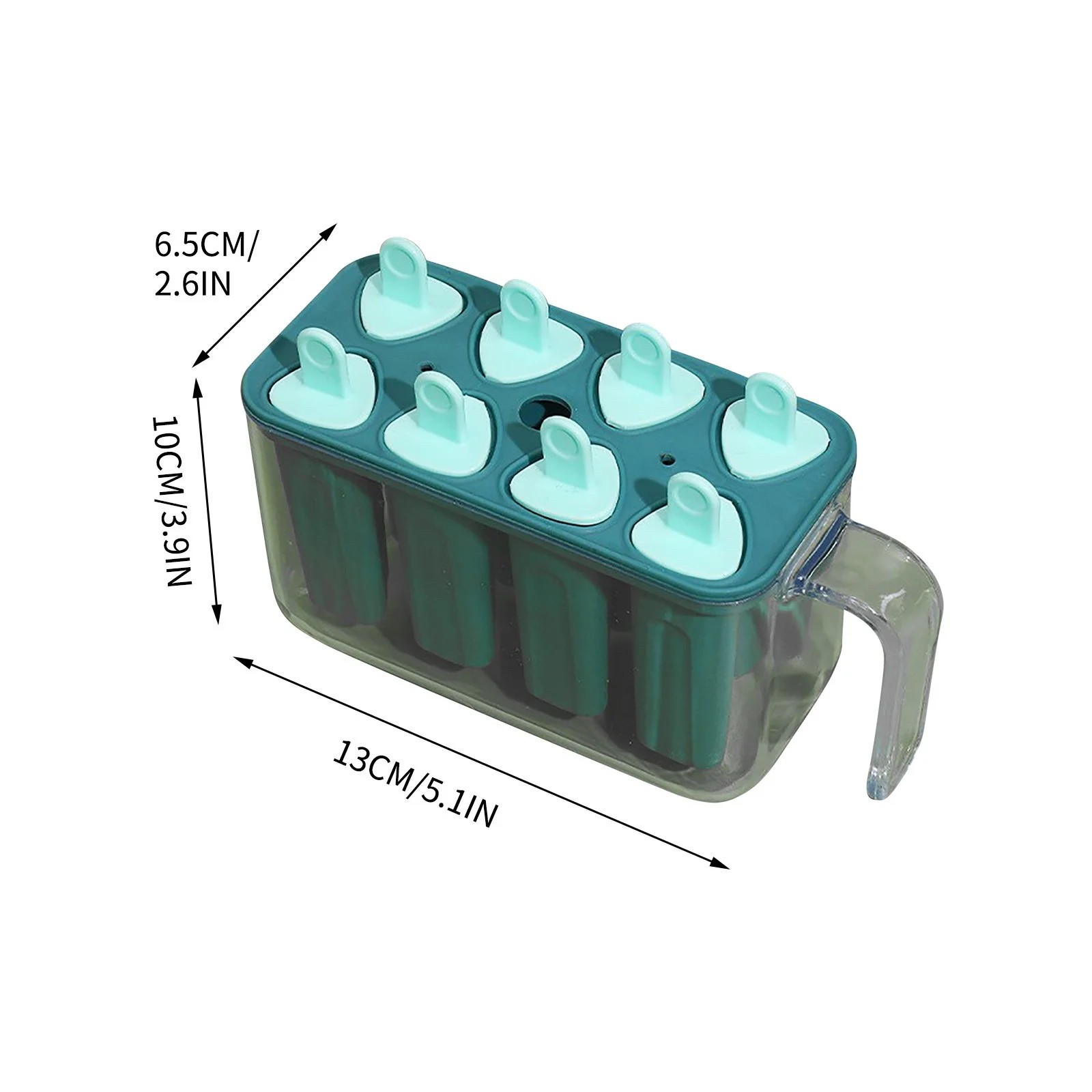 Forme de inghetata, 8 Forme din Silicon, Forma pentru Inghetata din si Sucuri Ghetate, 13 x 10 x 6.5 cm, Albastru [1]