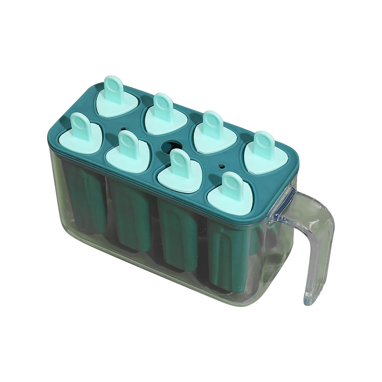 Articole pentru Bucatarie - Forme de inghetata, 8 Forme din Silicon, Forma pentru Inghetata din si Sucuri Ghetate, 13 x 10 x 6.5 cm, Albastru