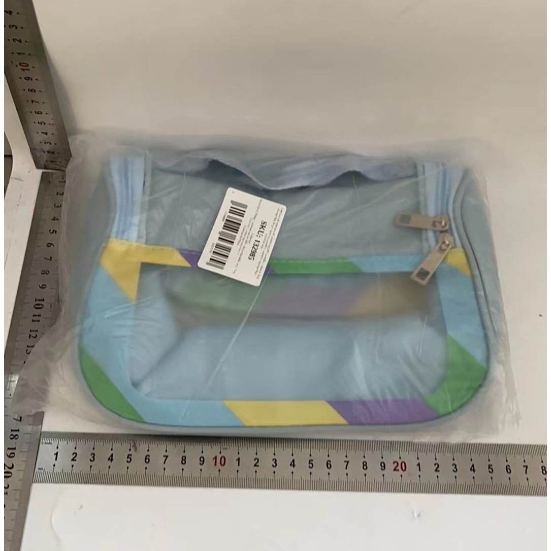 Geanta Cosmetice de Voiaj Impermeabila, Translucida Mata, 22 x 16 x 14 cm, Albastru [2]