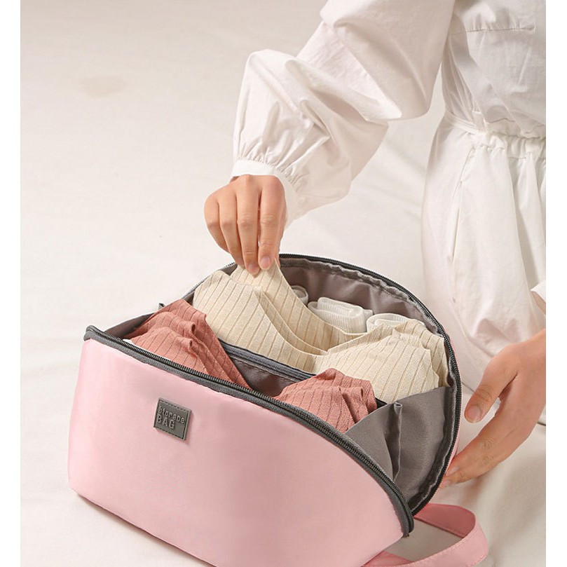 Geanta De Depozitare, 3 In 1, Portabila, Pentru Lenjerie, Sutiene Si Sosete, Multi-Functionala, Pentru Bagaj, Calatorii Si Afaceri, 23 x 13 x 13, Roz [5]