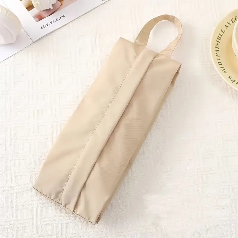 Geanta de Depozitare, Pentru Haine Mici, Lenjerie, Sosete, Cosmetice, Impermeabila, cu Maner, 10x20x3 cm, Crem [4]