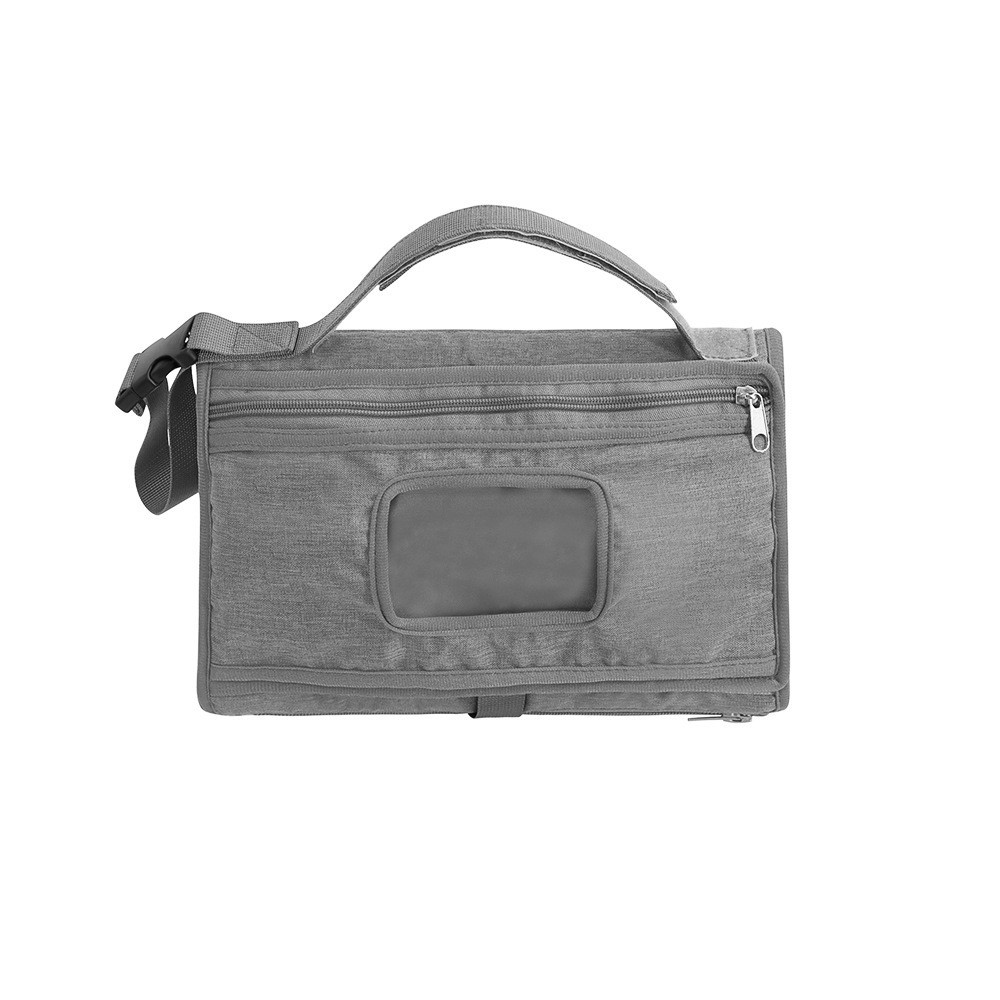 Geanta Multifunctionala, Tip Aleza de Schimbat Scutece, Impermeabila, din Panza Oxford, cu Buzunare, Usor de Agatat, 30 x 20 cm, Gri [3]