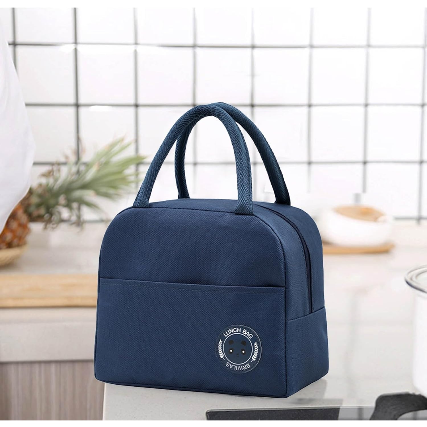 Geanta Termica pentru Pranz, Multifunctionala, Compartimentata, Impermeabila, cu Manere, Buzunar Exterior, 22x14x19 cm, Albastru [3]