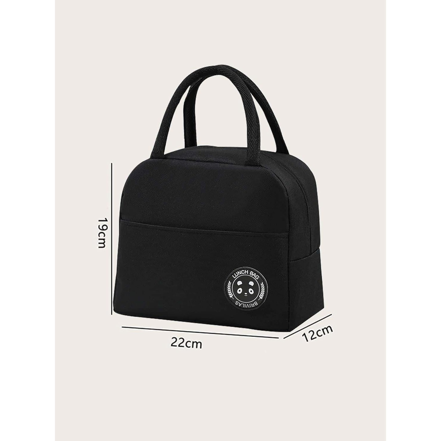 Geanta Termica pentru Pranz, Multifunctionala, Compartimentata, Impermeabila, cu Manere, Buzunar Exterior, 22x14x19 cm, Negru [3]