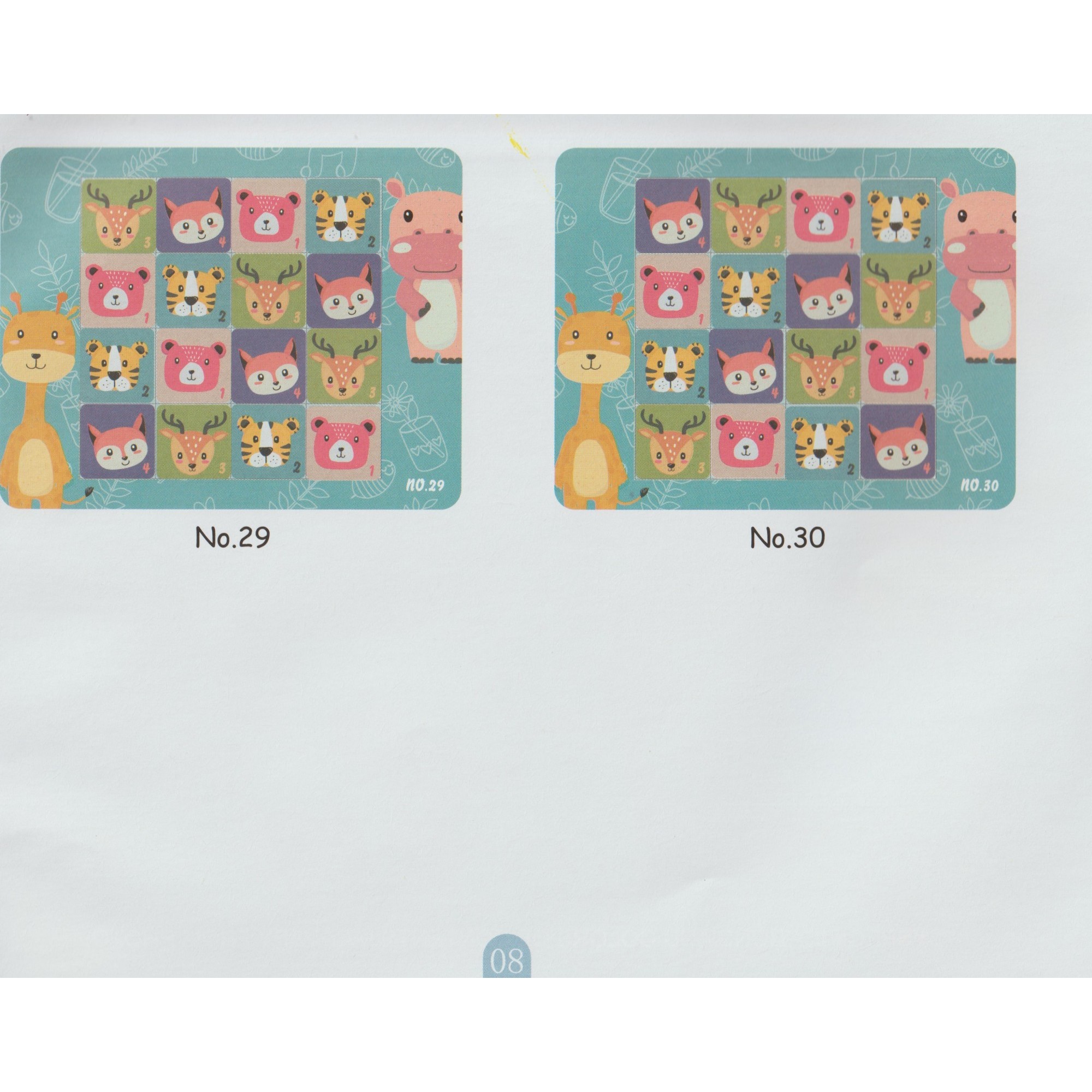 Joc educativ Sudoku cu tablita magnetica, 32 de piese, cartonase cu animale, Verde [12]