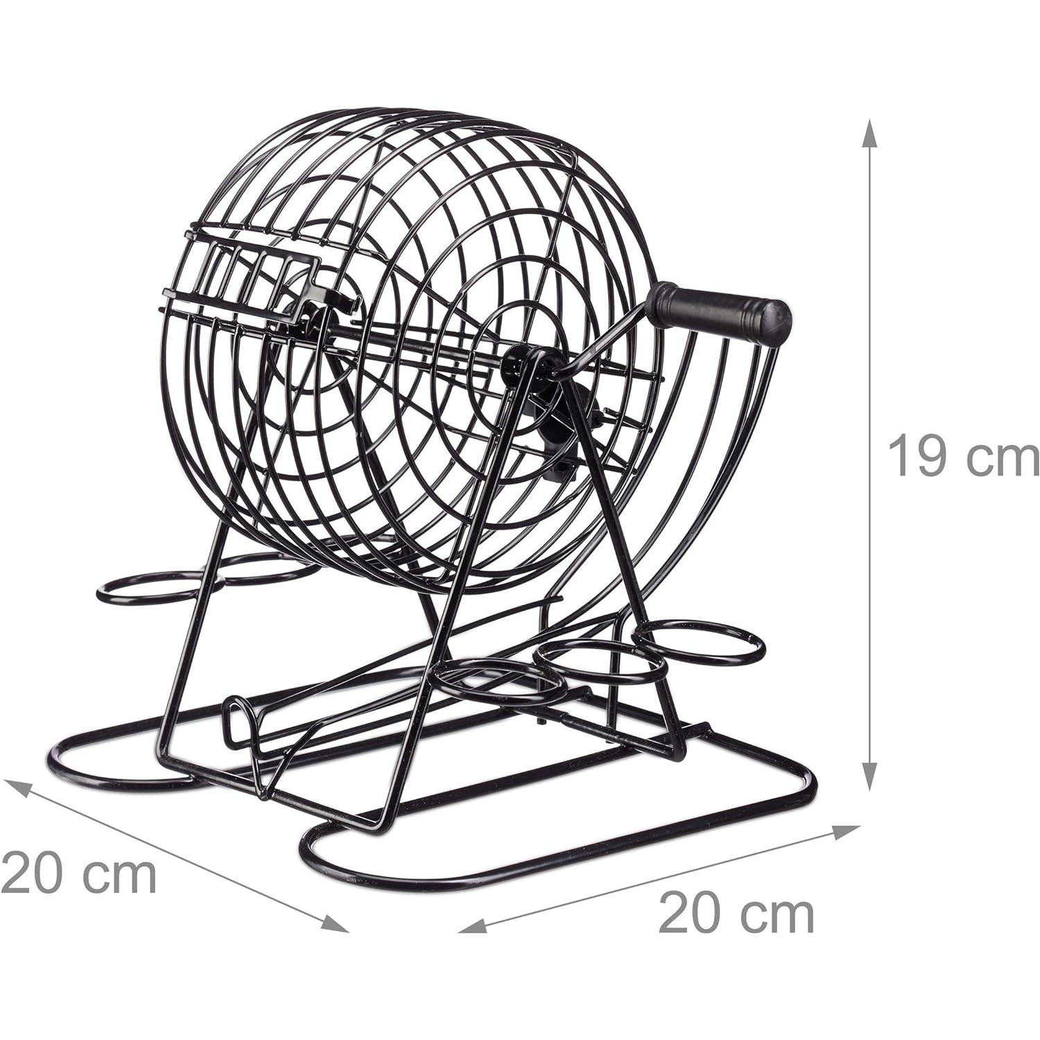 Joc Mini Loterie Bingo, cu Pahare de Shot din Sticla, 20 x 20 x 19 cm, 48 Bile, Negru [3]