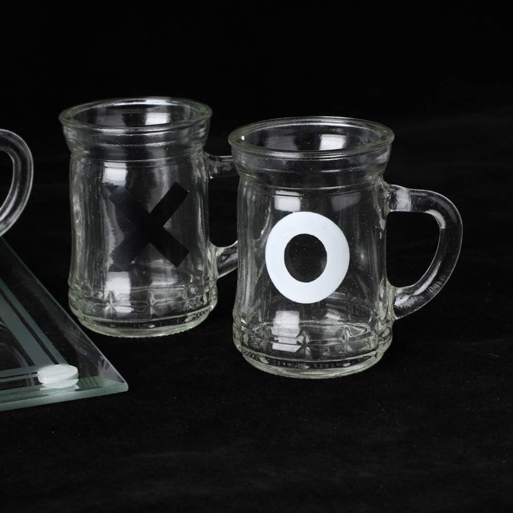 Joc X si O cu Mini Halbe din Sticla, 25 x 25 cm, pentru Petreceri, Decor, Cadouri, Transparent [5]