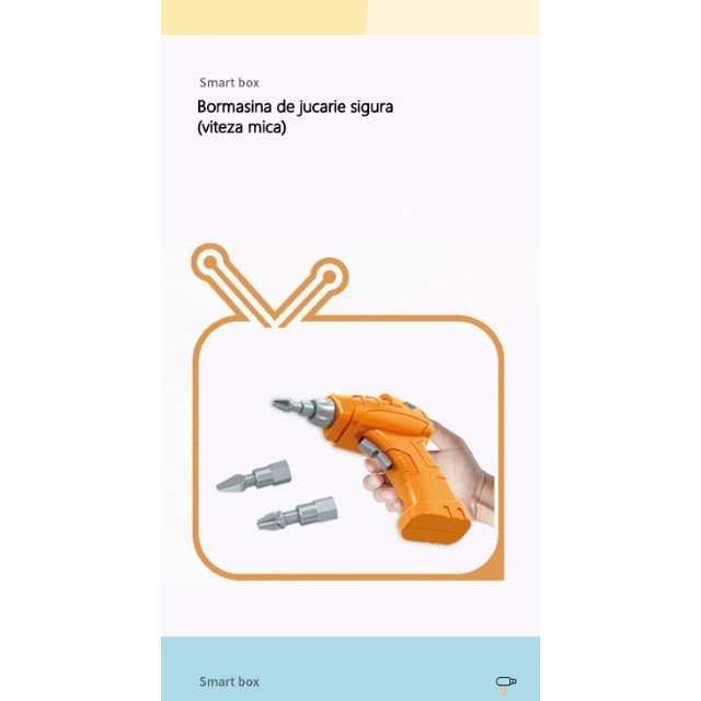 Jucarie educativa pentru copii, Set 258 piese, 6 in 1, Valiza cu bormasina, Multicolor [7]