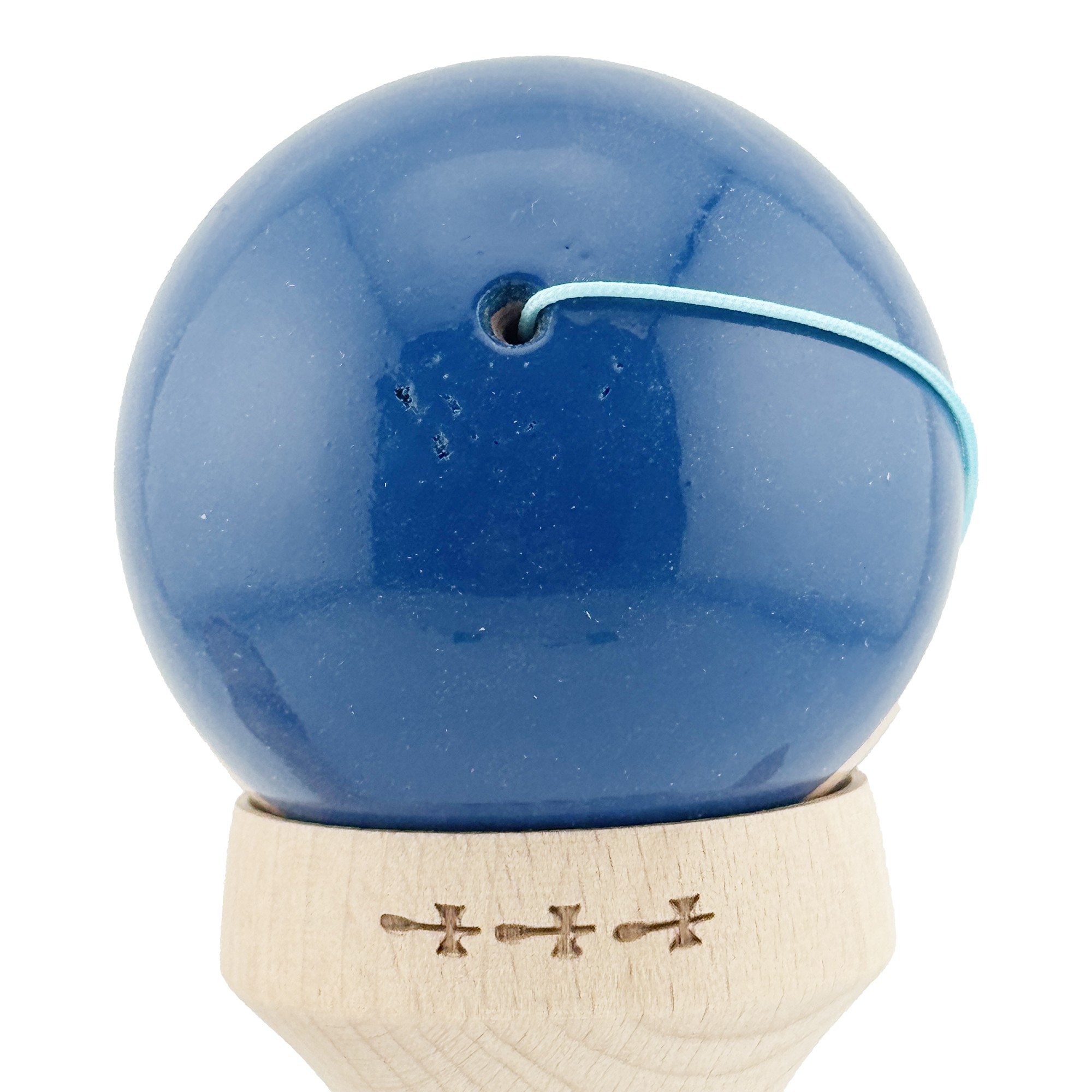 Kendama X Originala RAINBOW, Profesionala, Cupe Mari KING SIZE V3, Super Sticky, Gaura in Baza, Rulment Metalic, din lemn 18 cm, Ata 55 cm, Albastru/Maro [8]