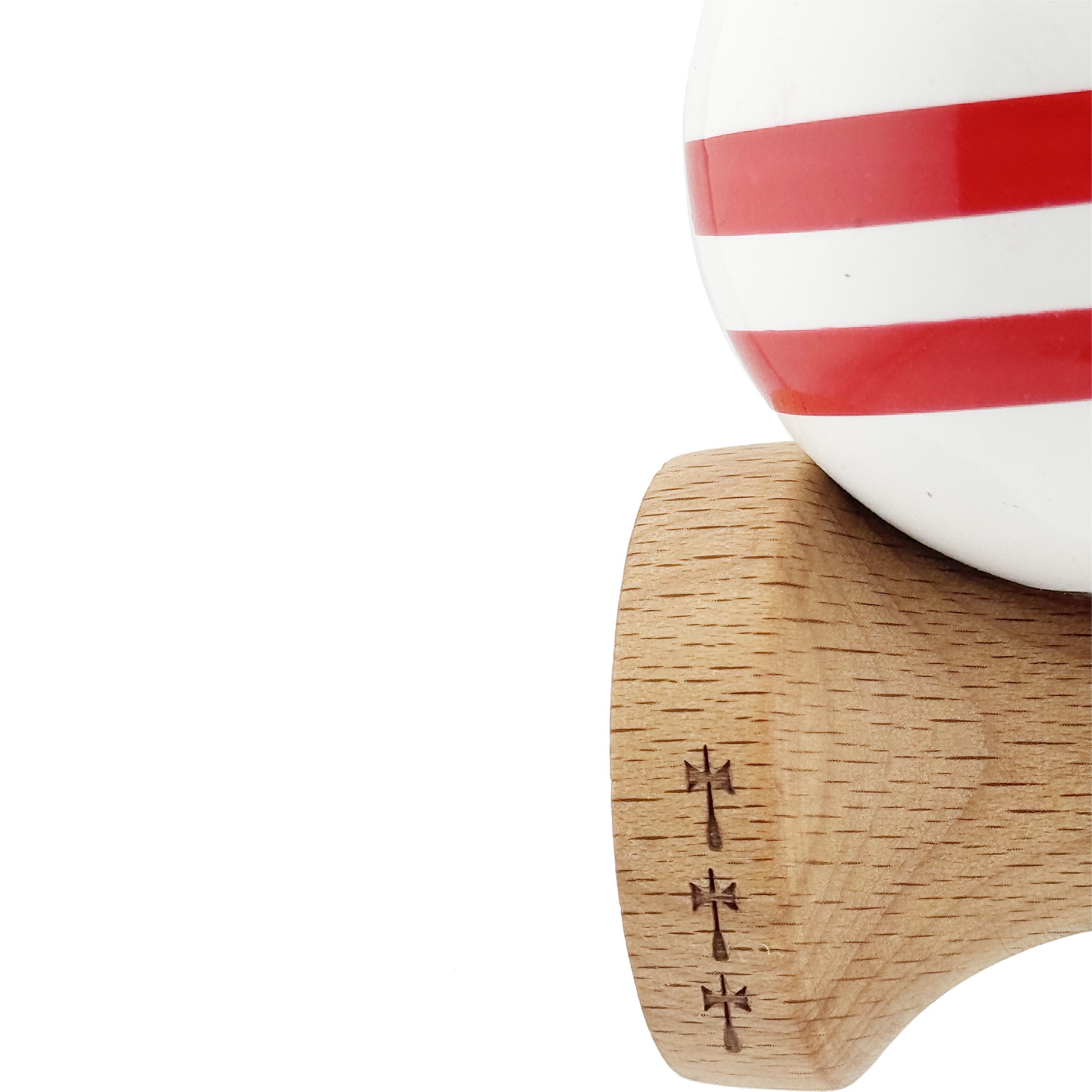 Kendama X CHICANOS Originala, Profesionala, Big Cups V2, Super Sticky cu Cupe Mari, Rulment Metalic, din lemn 18 cm, Ata 55 cm, Albastru/Alb [6]