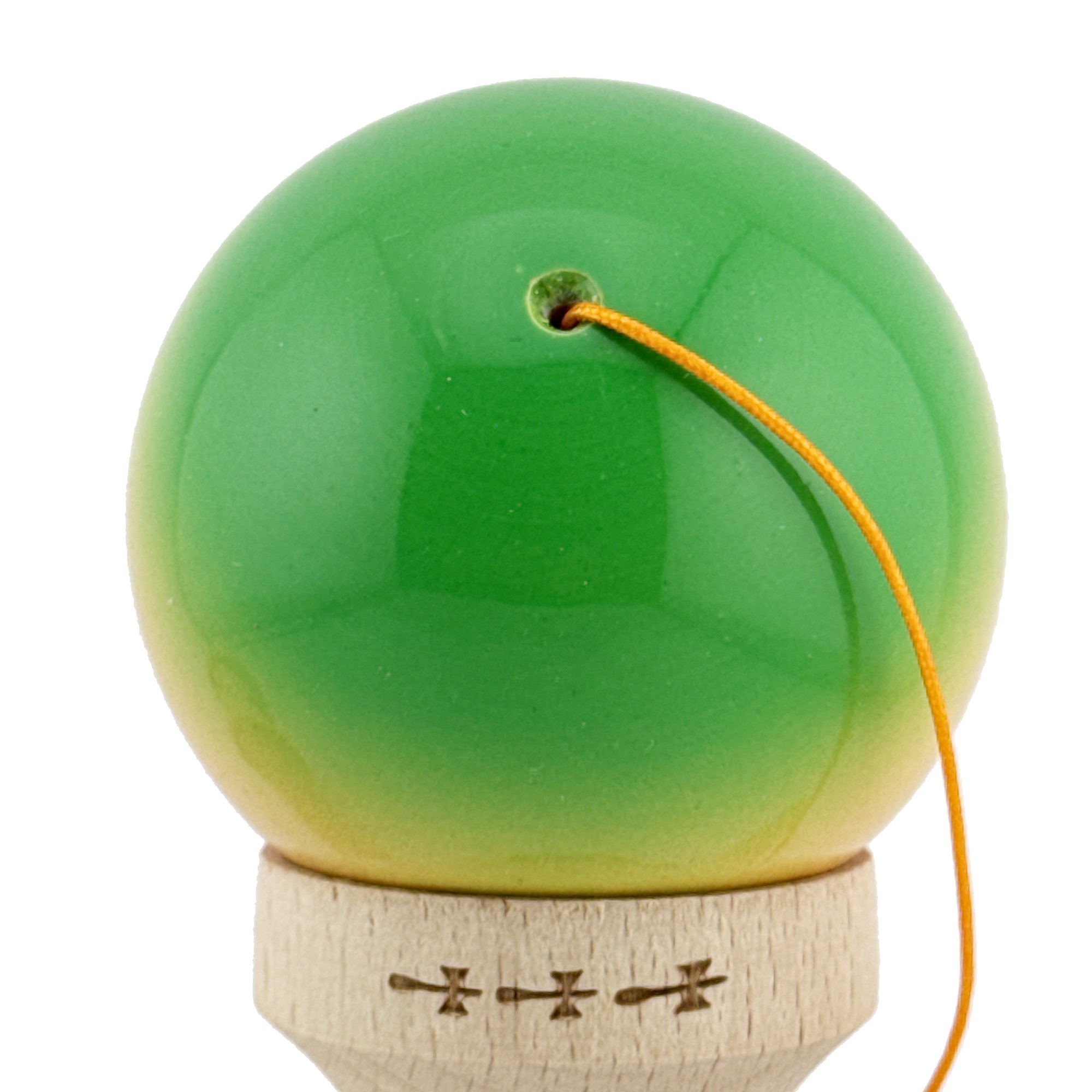 Kendama X Originala, Profesionala, Big Cups V2, Super Sticky Cupe Mari, Rulment Metalic cu Ata 55 cm, Verde/Galben/Rosu [7]