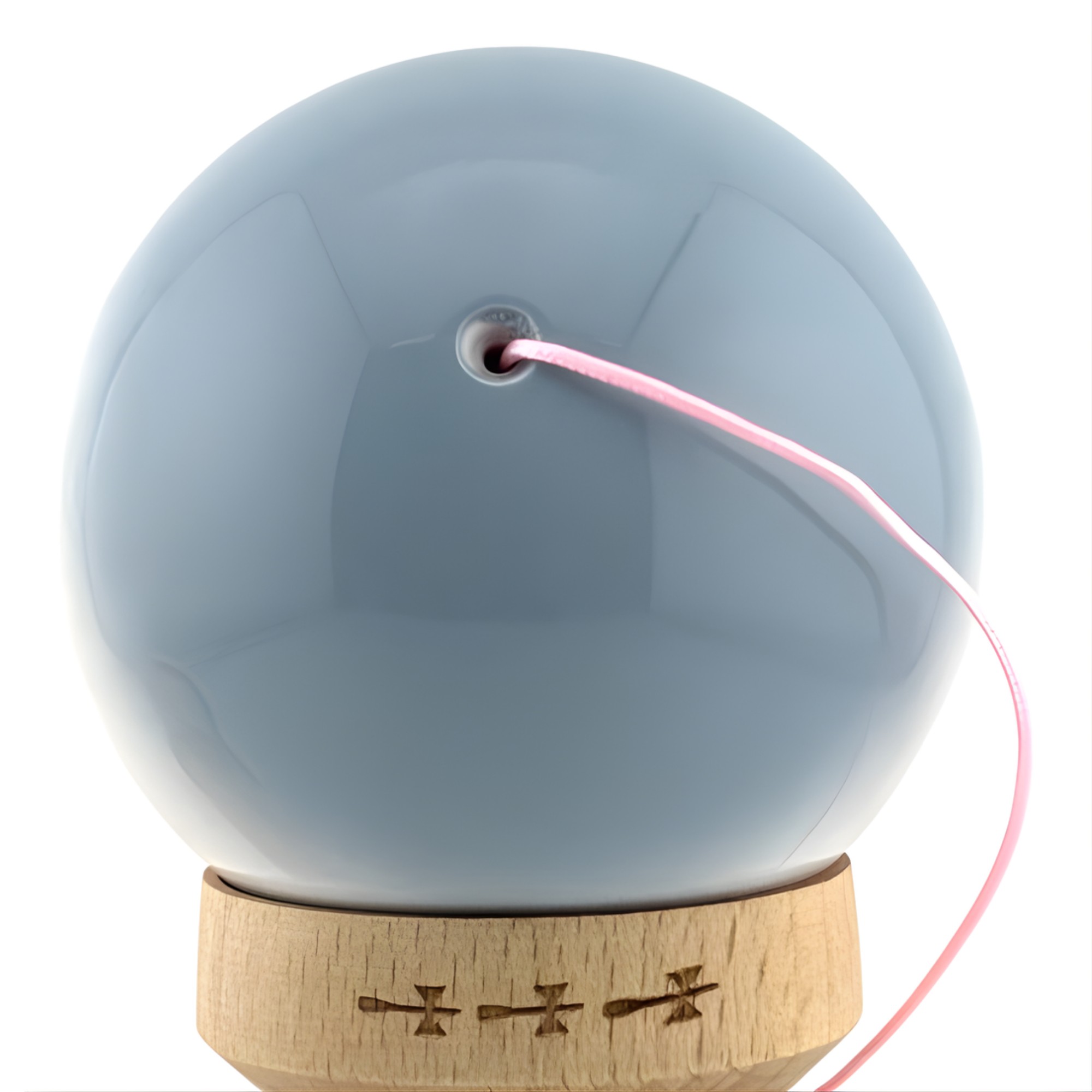 Kendama X Originala, Profesionala, Big Cups V2, Super Sticky Cupe Mari, Rulment Metalic cu Ata 55 cm, Gradient Roz/Alb/Gri [3]