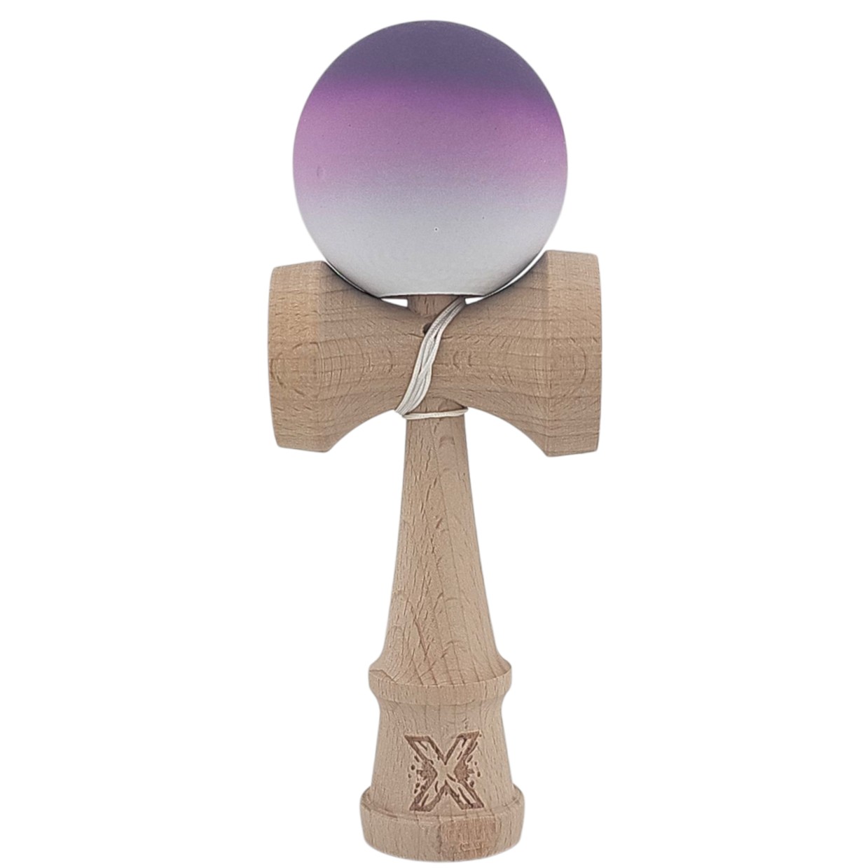 Kendama si Spinnere - Kendama X Originala, Profesionala, din Lemn, Rubber Grip, 18 cm, Negru/Maro/Alb