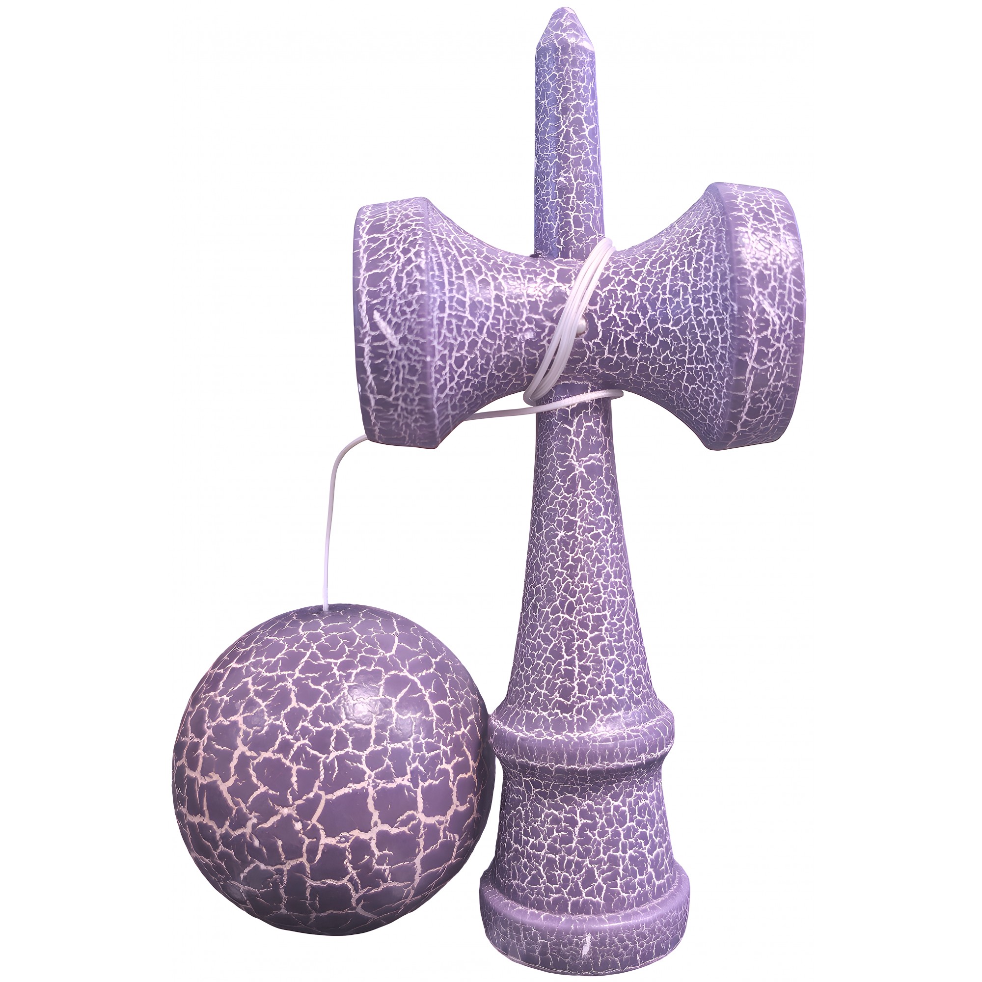 Kendama X Originala, Profesionala, Kendama Cracked, din Lemn – 18 cm, Lila/Alb [1]