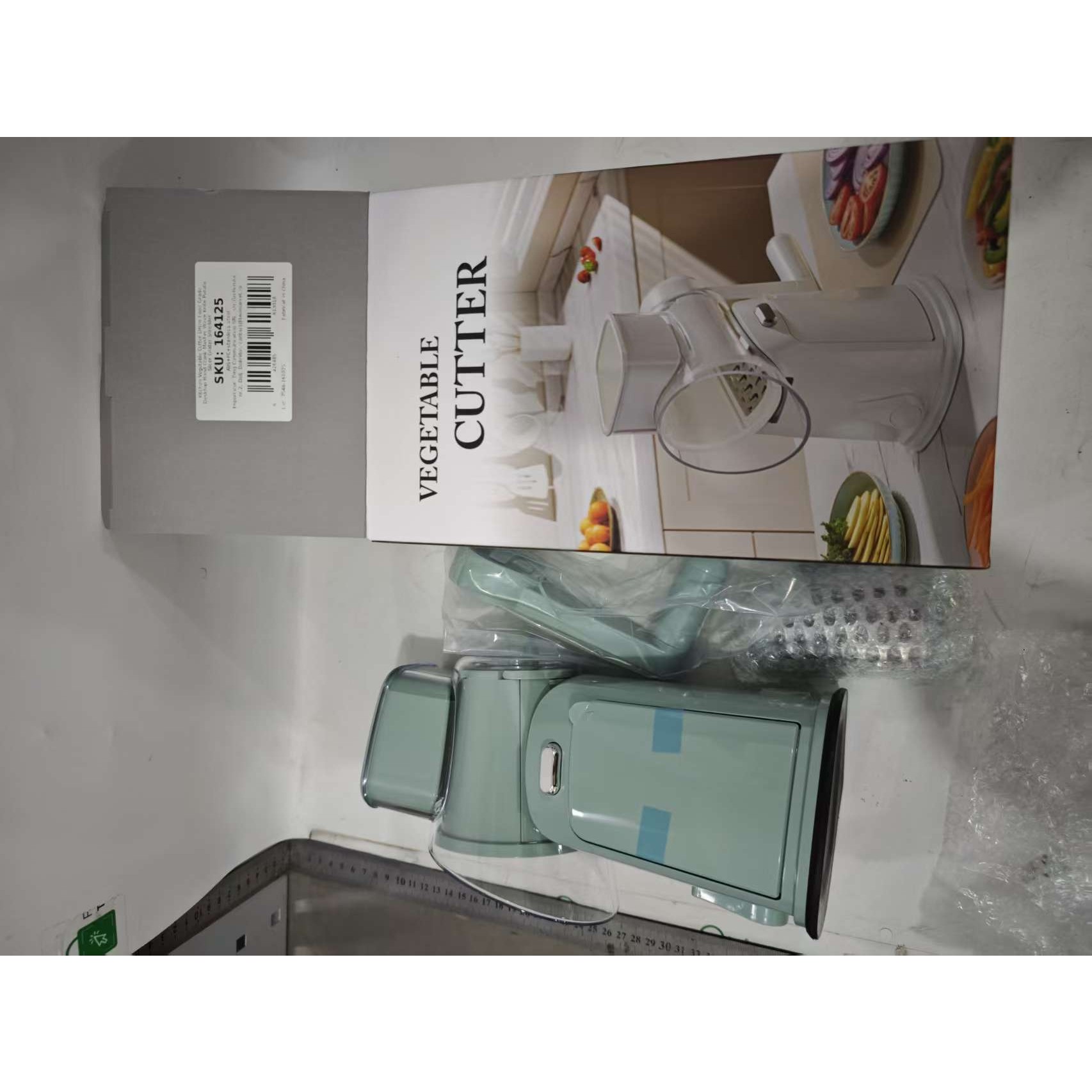 Razatoare Manuala, Rotativa cu Manivela, 10 Lame Interschimbabile, Anti-Stropire, 27 x 13 x 13 cm, Turcoaz [6]