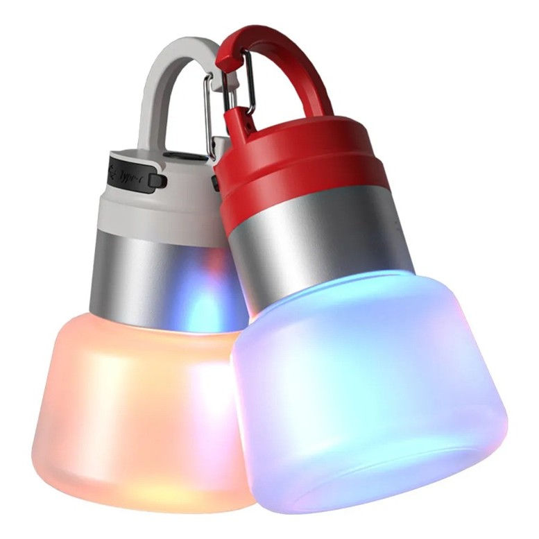 Lampa Portabila, de Voiaj/Camping, Incarcare USB, IPX5, LED RGB, din ABS, 300 mAh, 10 x 5.5 x 5.5 cm, Verde [3]