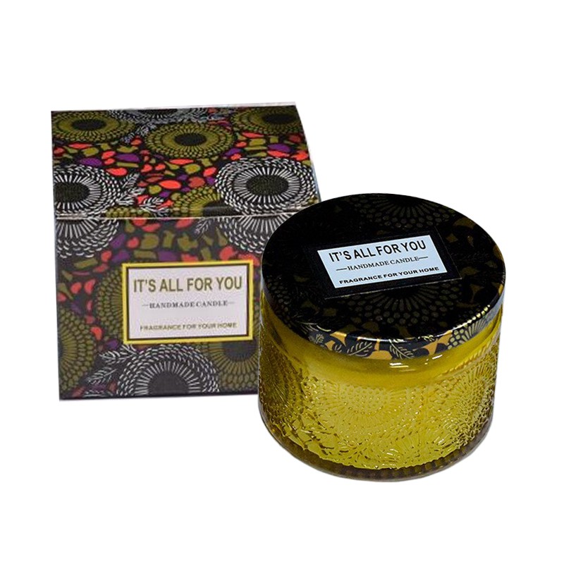 Lumanari - Lumanare Parfumata, Model Borcan, Galben, Aroma de Lavanda