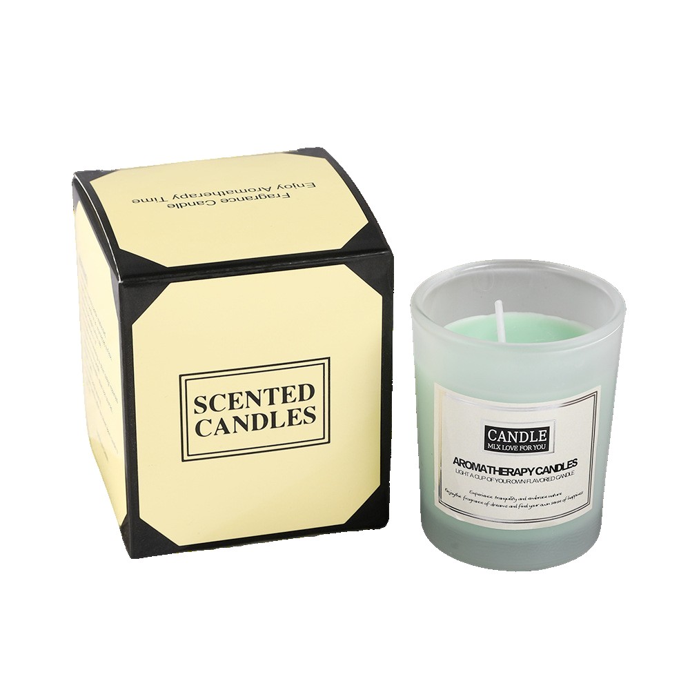 Lumanari - Lumanare Parfumata, Model Borcan Translucid, 6.2 x 5.2 cm, Aroma de Cedru, Verde