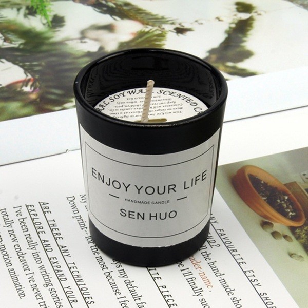 Lumanare Parfumata, Model Pahar Negru, Aroma de Mure, din Ceara de Soia, 6.2 x 5.2 cm, Negru [1]