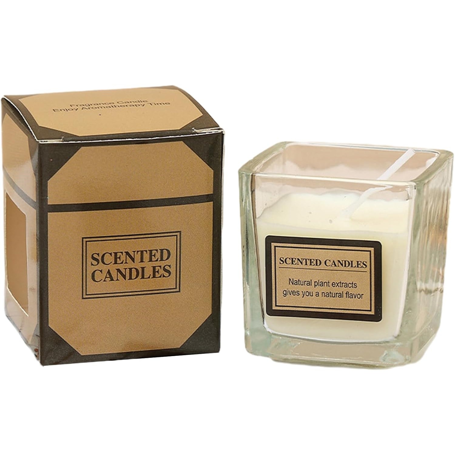 Lumanari - Lumanare Parfumata, Model Pahar Transparent, cu Ulei Esential, 4.8 x 5.4 x 5.5 cm, Aroma de Iasomie, Alb