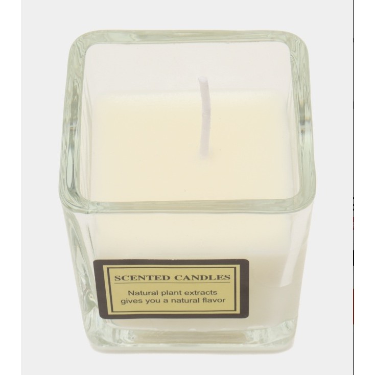 Lumanare Parfumata, Model Pahar Transparent, cu Ulei Esential, 4.8 x 5.4 x 5.5 cm, Aroma de Iasomie, Alb [3]