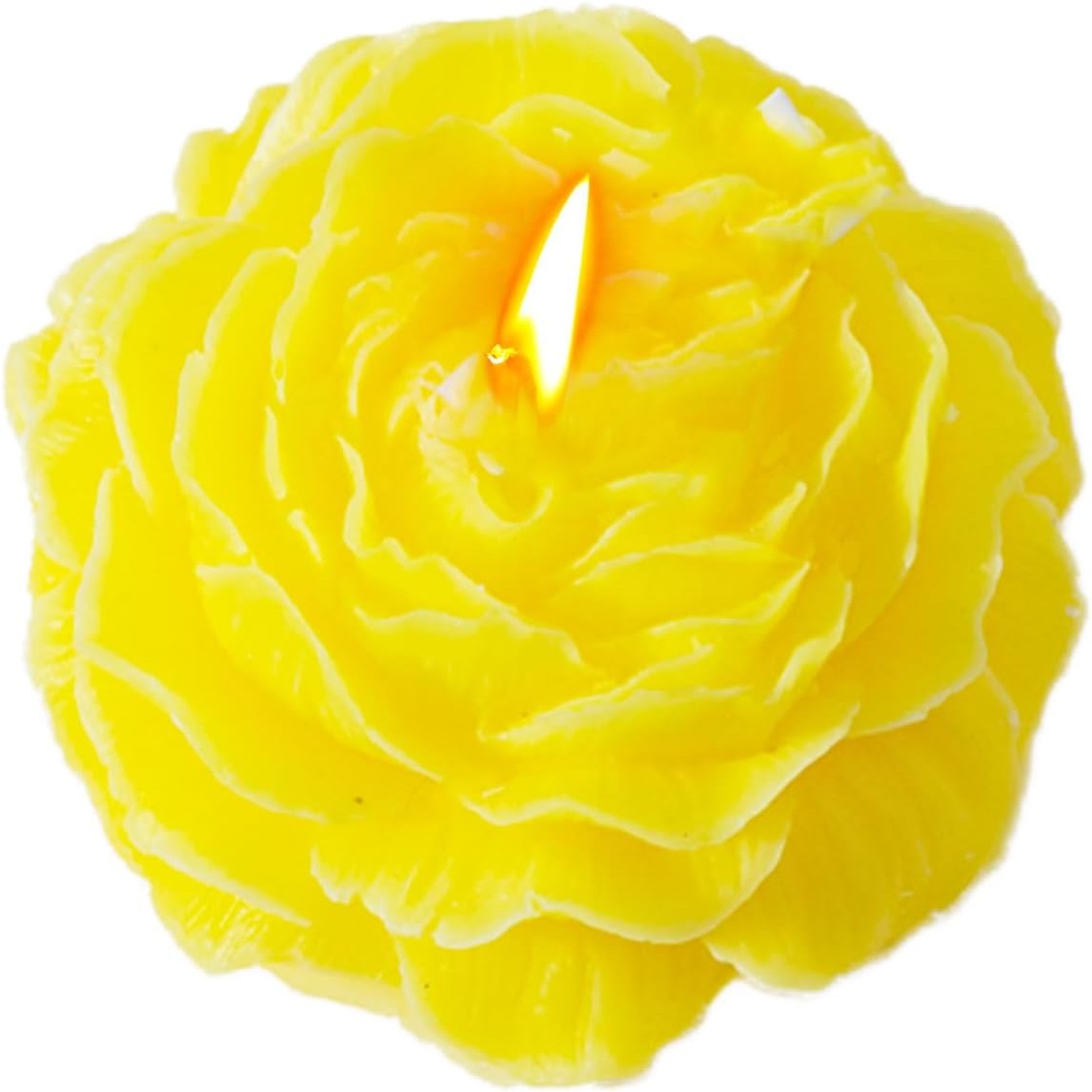 Lumanari - Lumanare Parfumata, Model Trandafir, Ardere 10h, 70 g, 7.5 x 3.5 cm, Parfum de Citrice, Galben