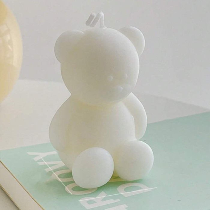 Lumanare Parfumata, Model Ursulet, Alba, Aromaterapie, 5.5x3.6x4 cm [2]