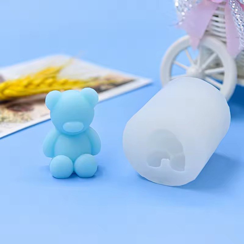 Lumanare Parfumata, Model Ursulet, Albastra, 5.5x3.6x4 cm [4]