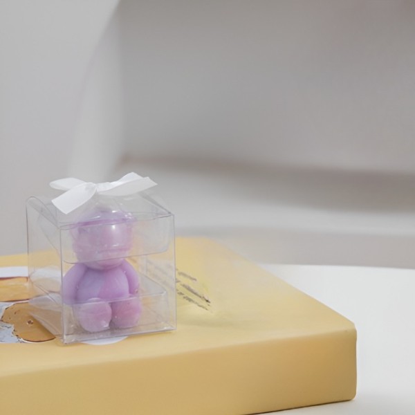 Lumanare Parfumata, Model Ursulet, Mov, Aroma de Lavanda, 5.5x3.6x4 cm [2]