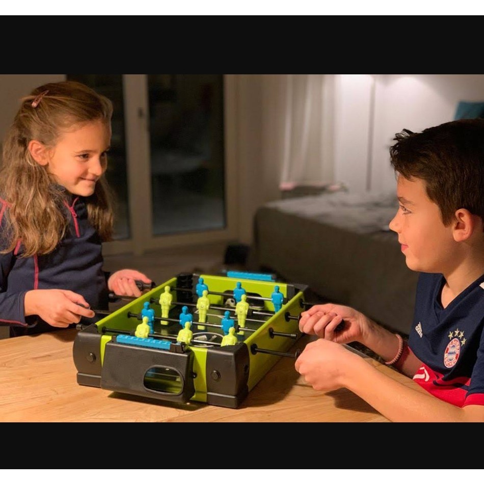 Masa de fotbal cu teren si 12 jucatori 4 manere, cu Tablou Scor, din Metal si ABS, 36.5 x 35.5 x 8 cm, Design Multicolor, pentru copii/adulti, verde [5]