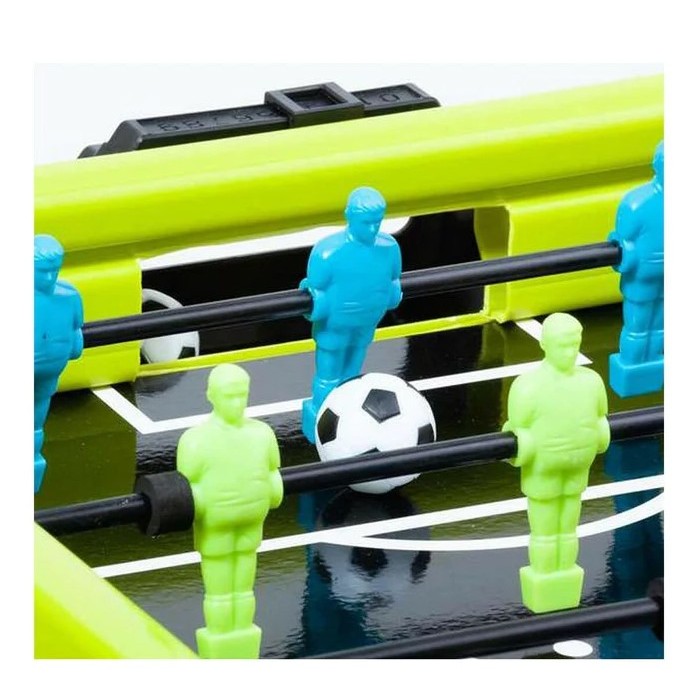 Masa de fotbal cu teren si 18 jucatori 6 manere, cu Tablou Scor, din Metal si ABS, 51 x 44 x 17.5 cm, Design Multicolor, pentru copii/adulti, verde [5]