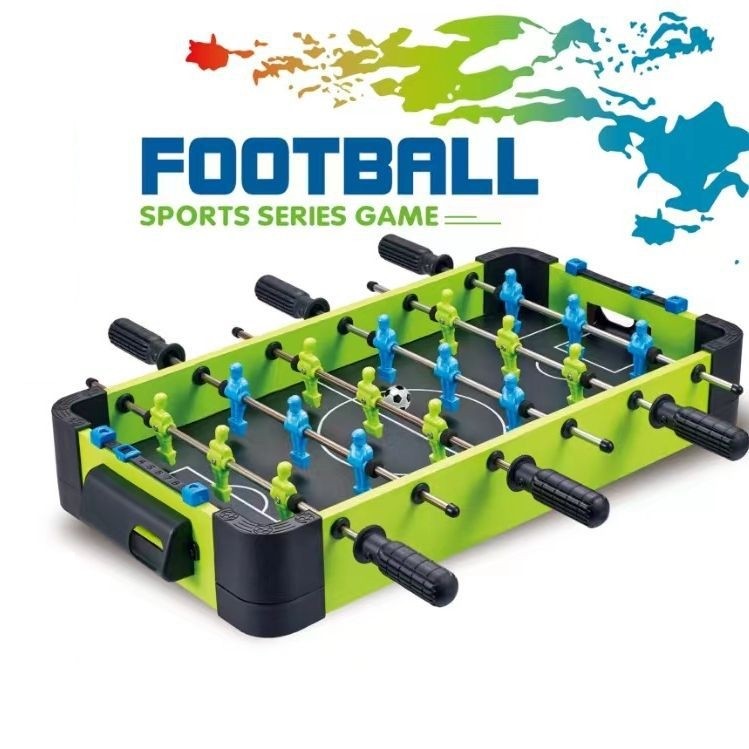 Masa de fotbal cu teren si 18 jucatori 6 manere, cu Tablou Scor, din Metal si ABS, 51 x 44 x 17.5 cm, Design Multicolor, pentru copii/adulti, verde [4]