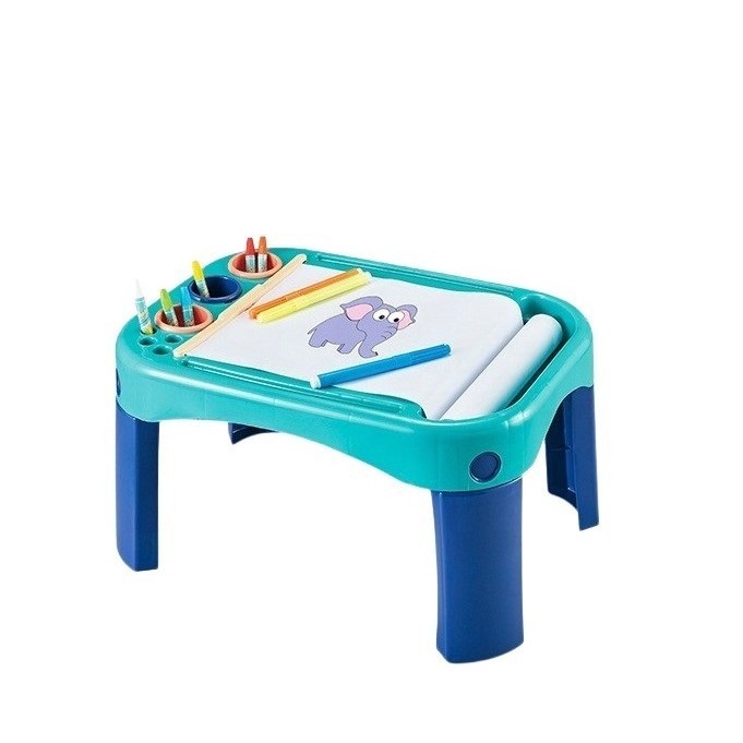 Jucarii educative - Masuta pentru copii cu foi si culori pentru desene