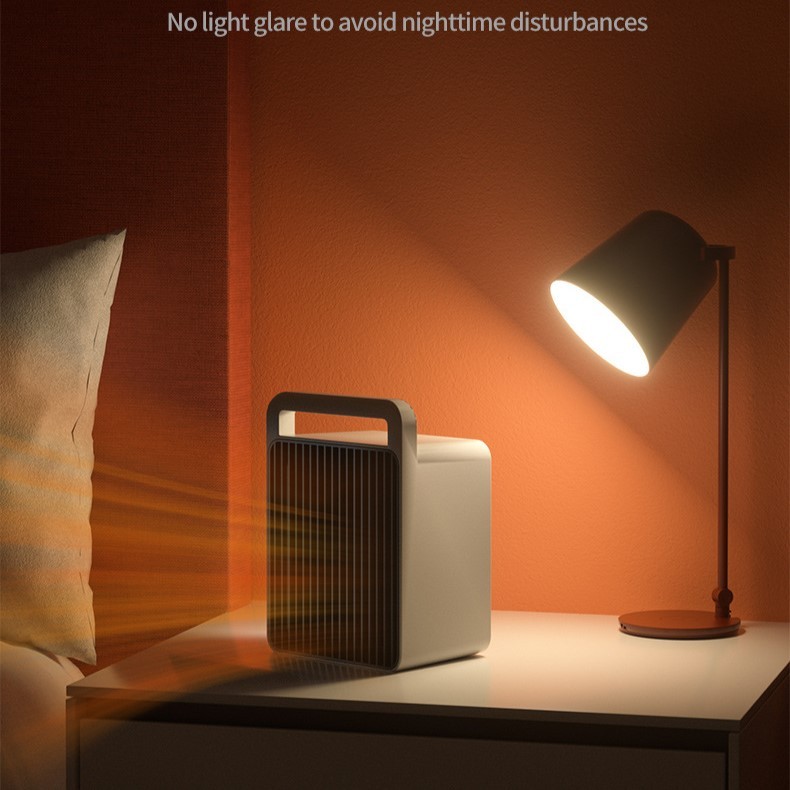 Mini Aeroterma, Mini Radiator Electric, Putere 900 W, Buton cu 2 Trepte de Temperatura, Inchidere Automata, cu Maner de Prindere, 15x10.3x21 cm, Alb/ Negru [2]